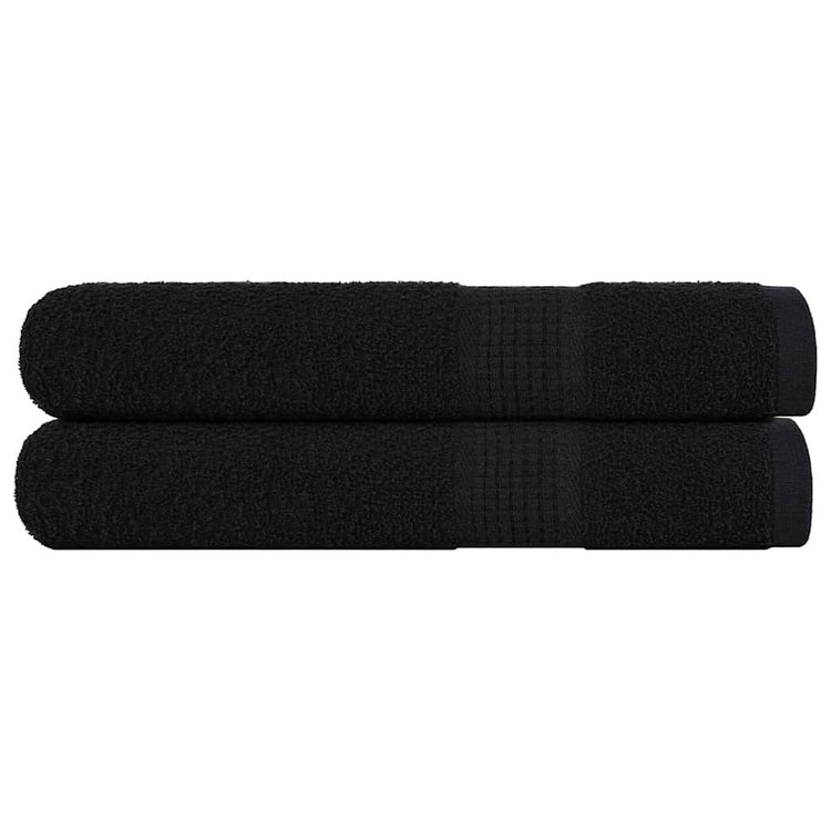 Serviettes de sauna vidaxl 2 ST 80x200 cm 360 g m² 100% coton noir