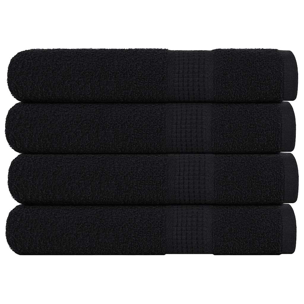 Serviettes sauna vidaxl 4 ST 80x200 cm 360 g m² 100% coton noir
