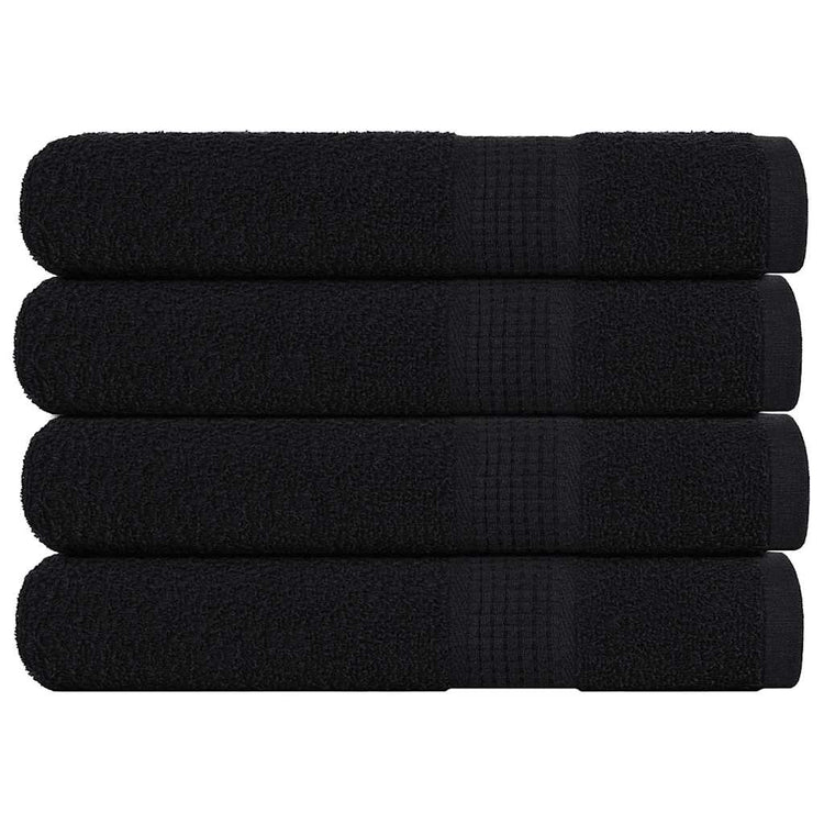 Serviettes sauna vidaxl 4 ST 80x200 cm 360 g m² 100% coton noir