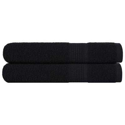 Serviettes vidaxl 2 pcs 100x200 cm 360 g m² 100% coton noir