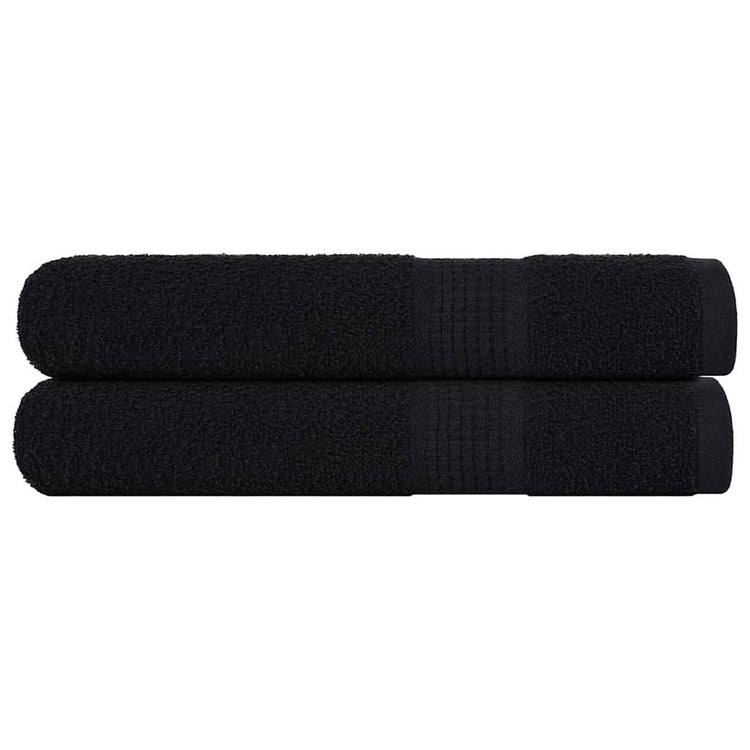 Serviettes vidaxl 2 pcs 100x200 cm 360 g m² 100% coton noir