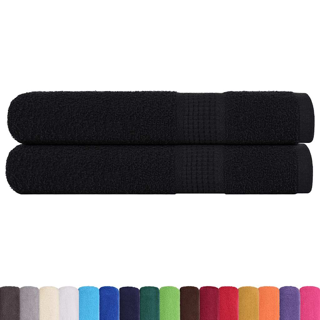 Serviettes vidaxl 2 pcs 100x200 cm 360 g m² 100% coton noir