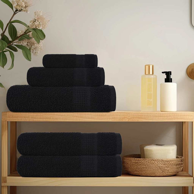 Serviettes vidaxl 2 pcs 100x200 cm 360 g m² 100% coton noir