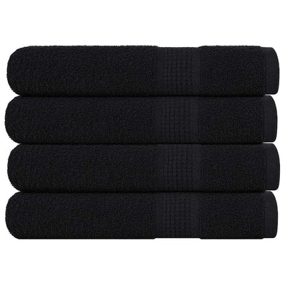 Serviettes vidaxl 4 pcs 100x200 cm 360 g m² 100% coton noir