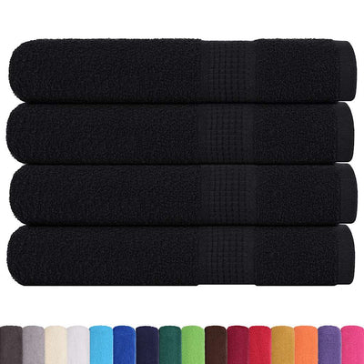 Serviettes vidaxl 4 pcs 100x200 cm 360 g m² 100% coton noir