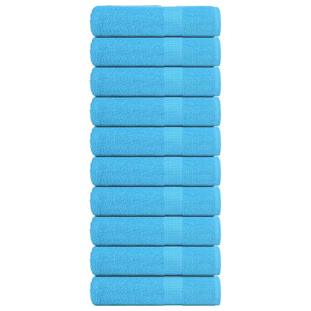 Serviettes de douche vidaxl 10 st 70x140 cm 360 g m² 100% coton turquoise