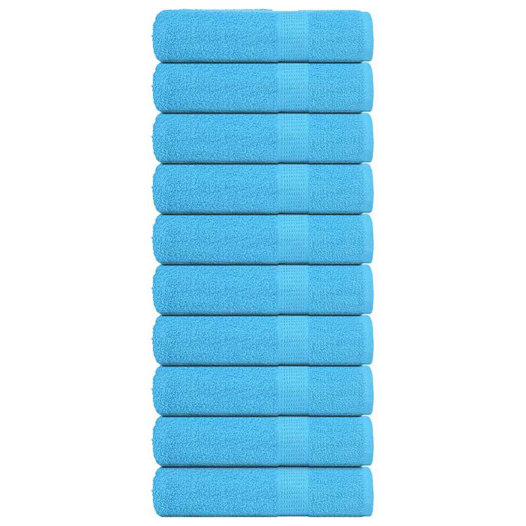 Serviettes de douche vidaxl 10 st 70x140 cm 360 g m² 100% coton turquoise