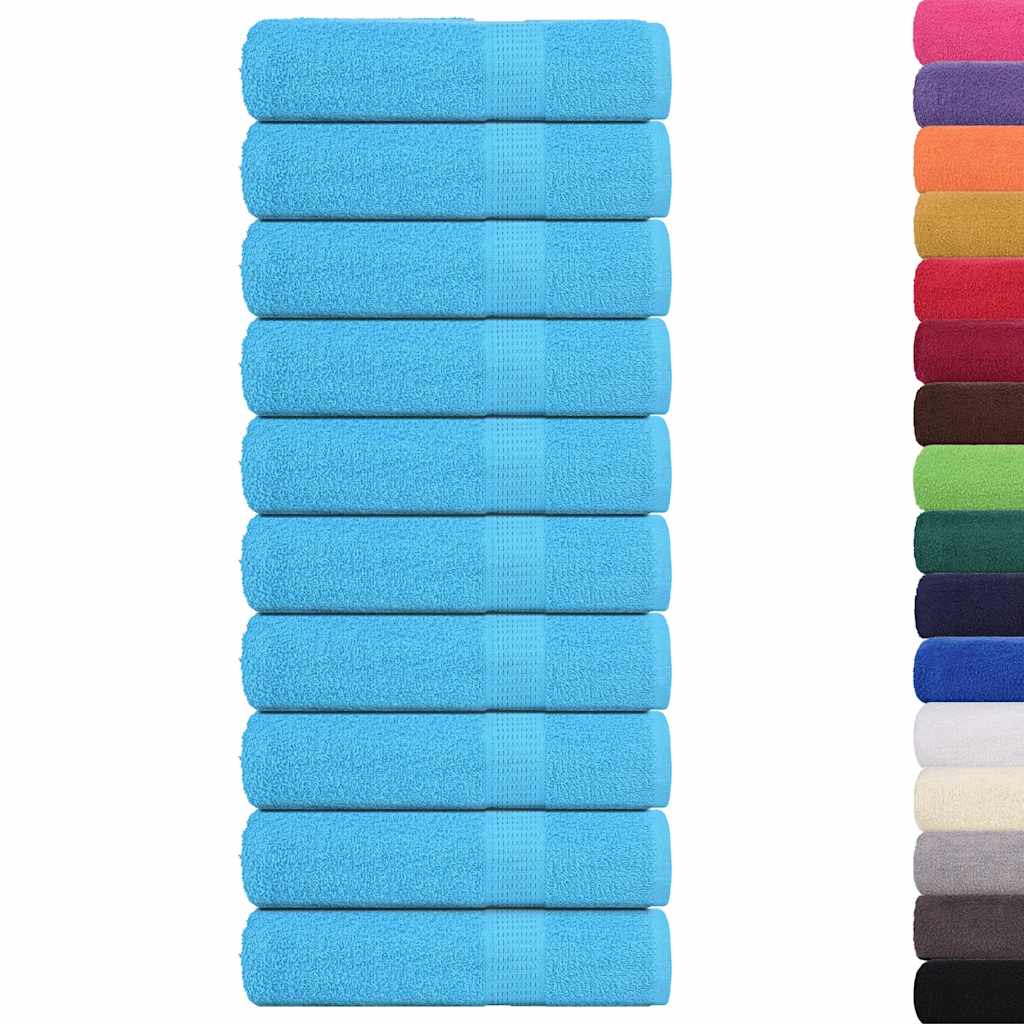 Serviettes de douche vidaxl 10 st 70x140 cm 360 g m² 100% coton turquoise