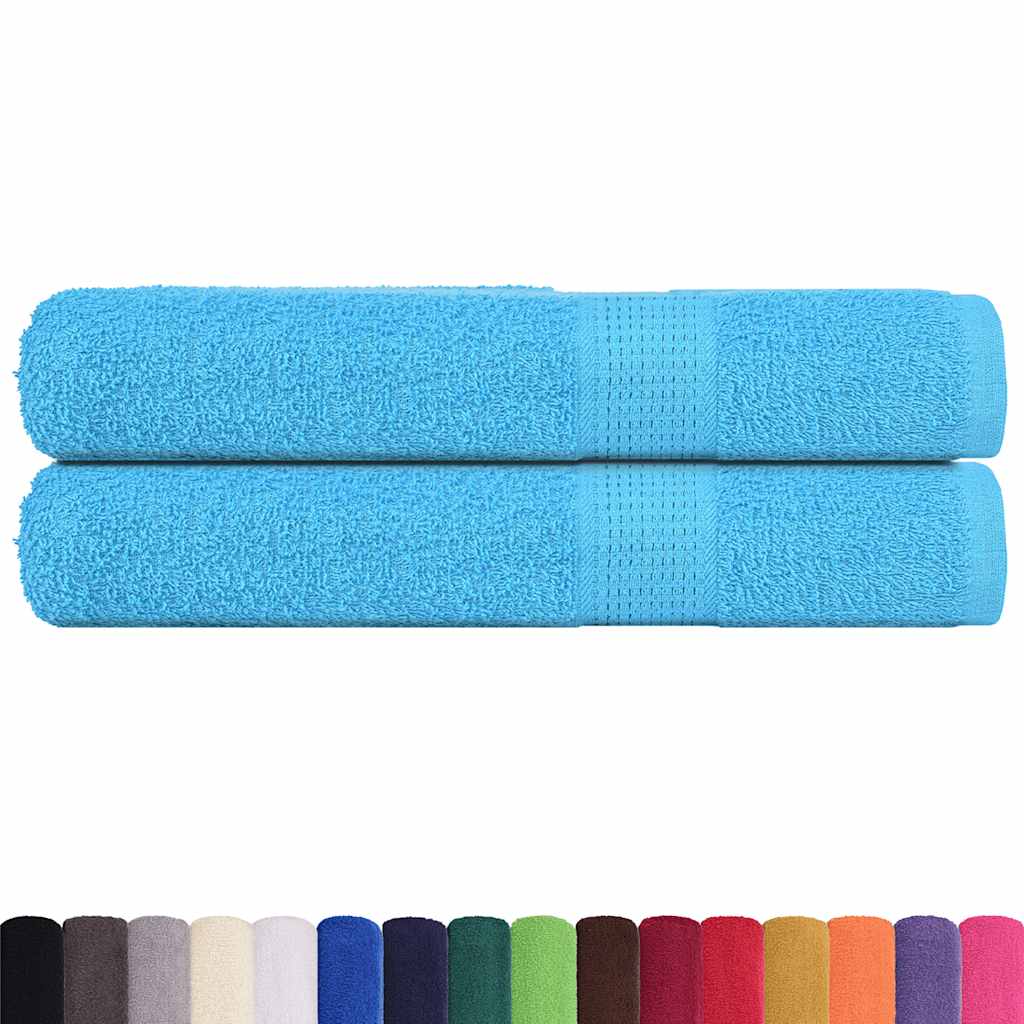 Serviettes Vidaxl 2 PCS 360 g m² 100x200 cm 100% coton turquoise