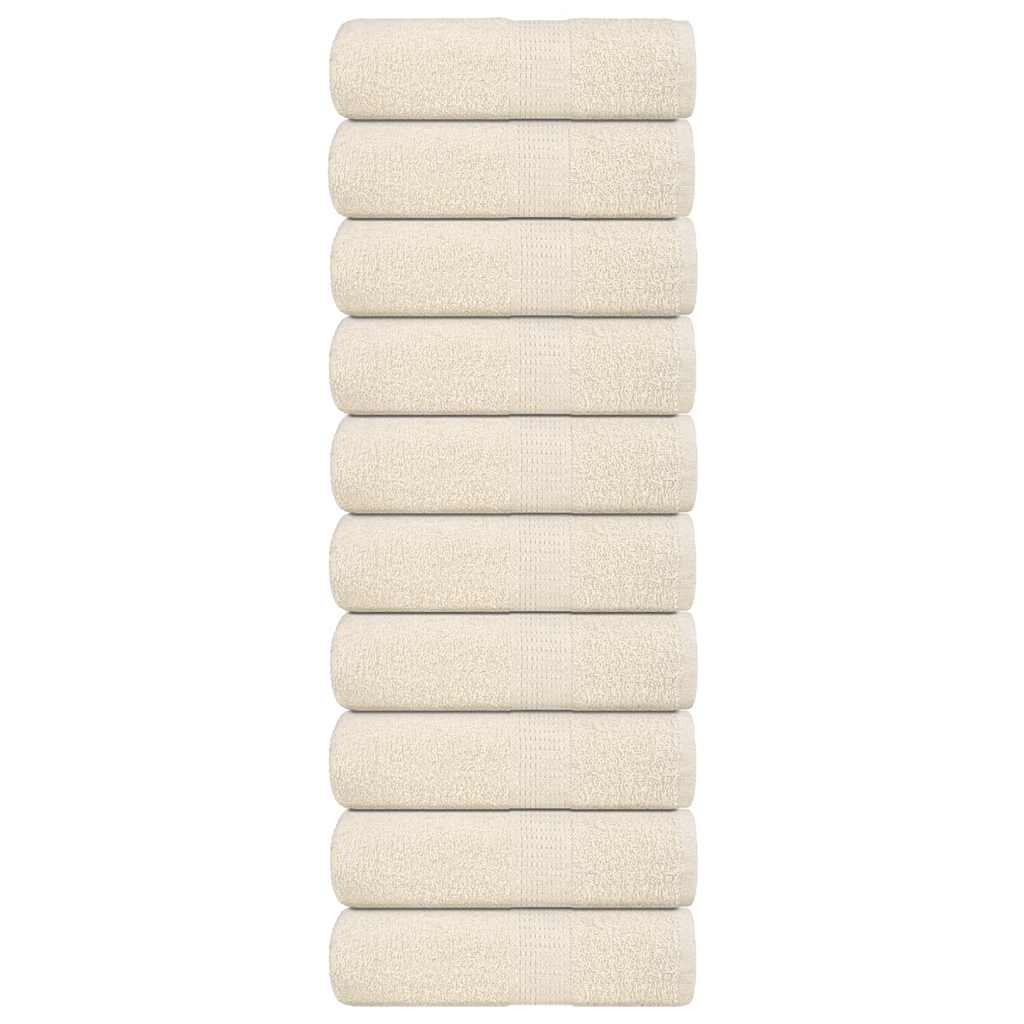 Vidaxl Guest Wipes 10 PCS 30x50 cm 360 g m² 100% coton crème -colored