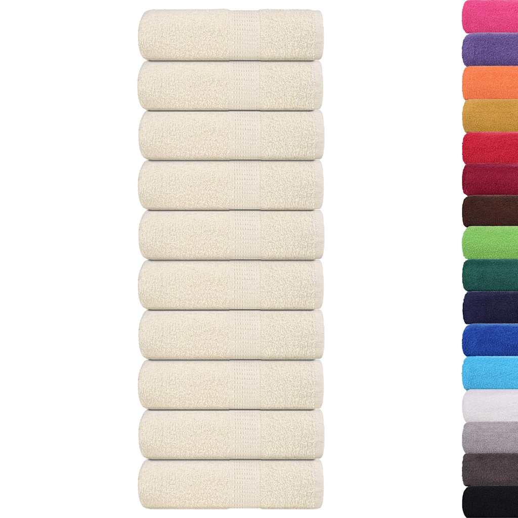 Vidaxl Guest Wipes 10 PCS 30x50 cm 360 g m² 100% coton crème -colored