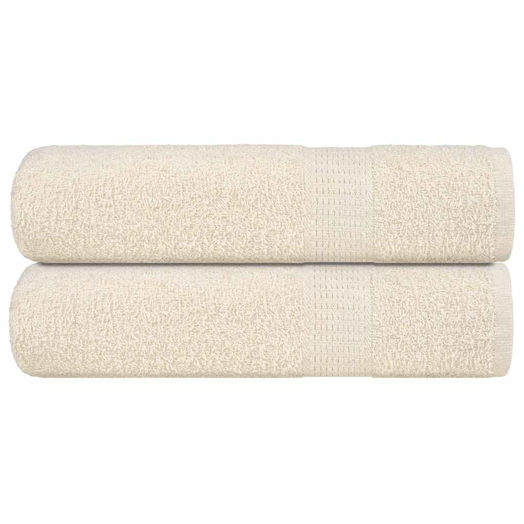 Serviettes Vidaxl 2 ST 50x100 cm 360 g m² 100% coton crème -colored