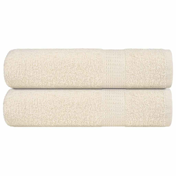 Serviettes Vidaxl 2 ST 50x100 cm 360 g m² 100% coton crème -colored
