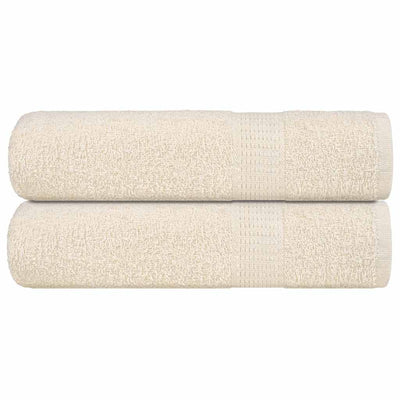 Serviettes de douche Vidaxl 2 st 70x140 cm 360 g m² 100% coton crème