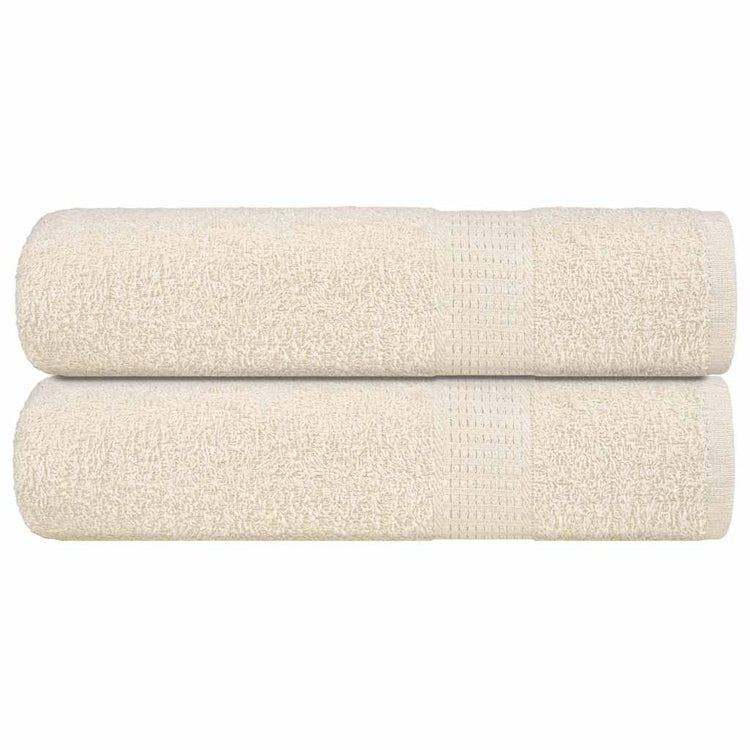 Serviettes de douche Vidaxl 2 st 70x140 cm 360 g m² 100% coton crème