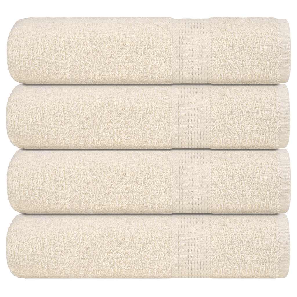 Serviettes de douche Vidaxl 4 ST 70x140 cm 360 g m² 100% coton crème