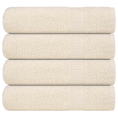 Serviettes de douche Vidaxl 4 ST 70x140 cm 360 g m² 100% coton crème