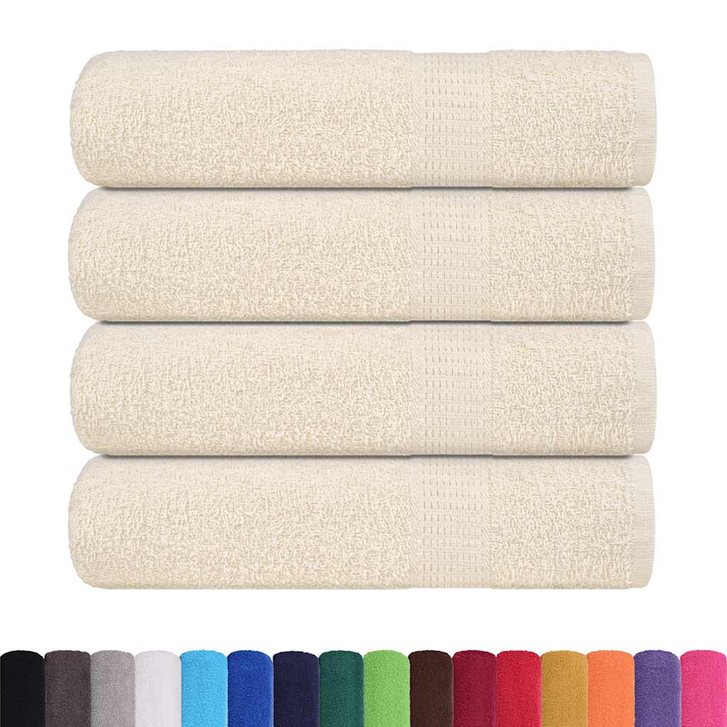 Serviettes de douche Vidaxl 4 ST 70x140 cm 360 g m² 100% coton crème