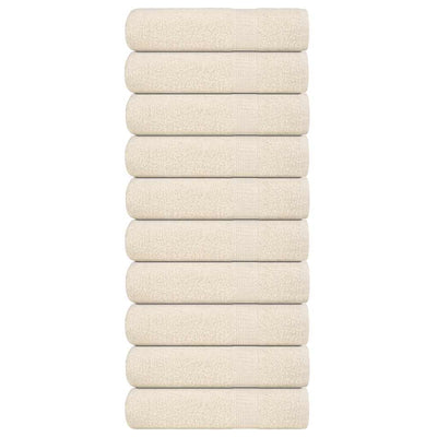 Serviettes de douche vidaxl 10 st 70x140 cm 360 g m² 100% coton crème