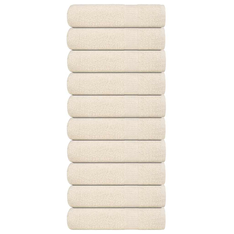 Serviettes de douche vidaxl 10 st 70x140 cm 360 g m² 100% coton crème