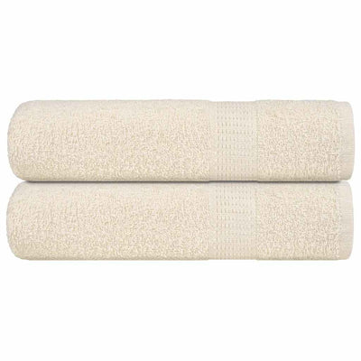 Serviettes de bain vidaxl 2 ST 100x150 cm 360 g m² 100% coton crème-colored