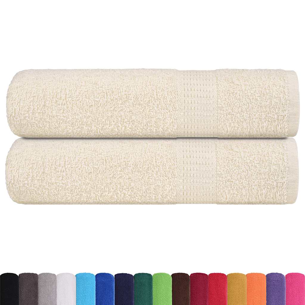 Serviettes de bain vidaxl 2 ST 100x150 cm 360 g m² 100% coton crème-colored