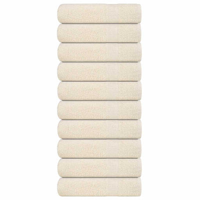 Serviettes de bain vidaxl 10 ST 100x150cm 360 g m² 100% coton crème colorée