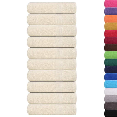 Serviettes de bain vidaxl 10 ST 100x150cm 360 g m² 100% coton crème colorée
