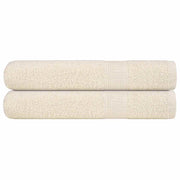 Serviettes de sauna vidaxl 2 ST 80x200 cm 360 g m² 100% coton crème - afbeelding 1