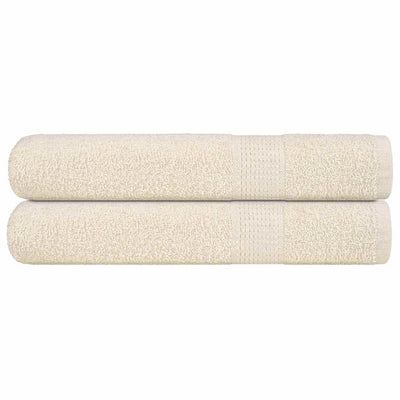 Serviettes de sauna vidaxl 2 ST 80x200 cm 360 g m² 100% coton crème