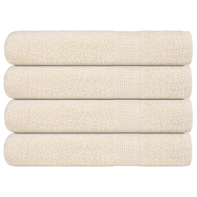 Serviettes de sauna vidaxl 4 ST 80x200 cm 360 g m² 100% coton crème
