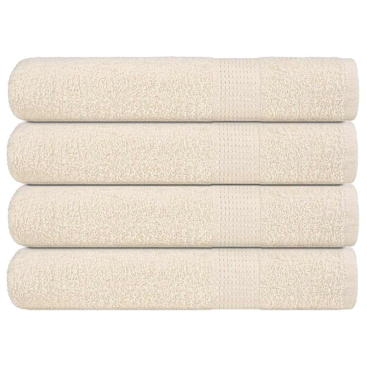 Serviettes de sauna vidaxl 4 ST 80x200 cm 360 g m² 100% coton crème