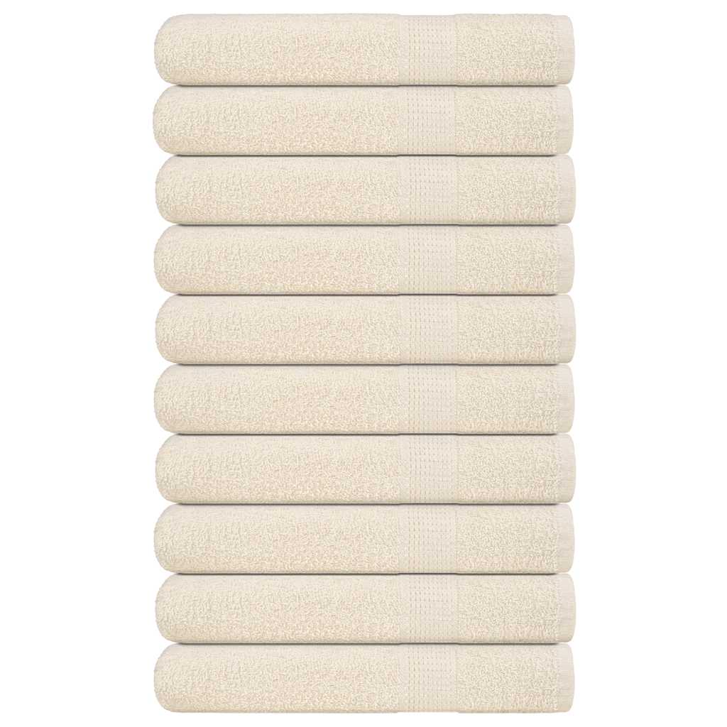 Serviettes de sauna vidaxl 10 ST 80x200 cm 360 g m² 100% coton crème