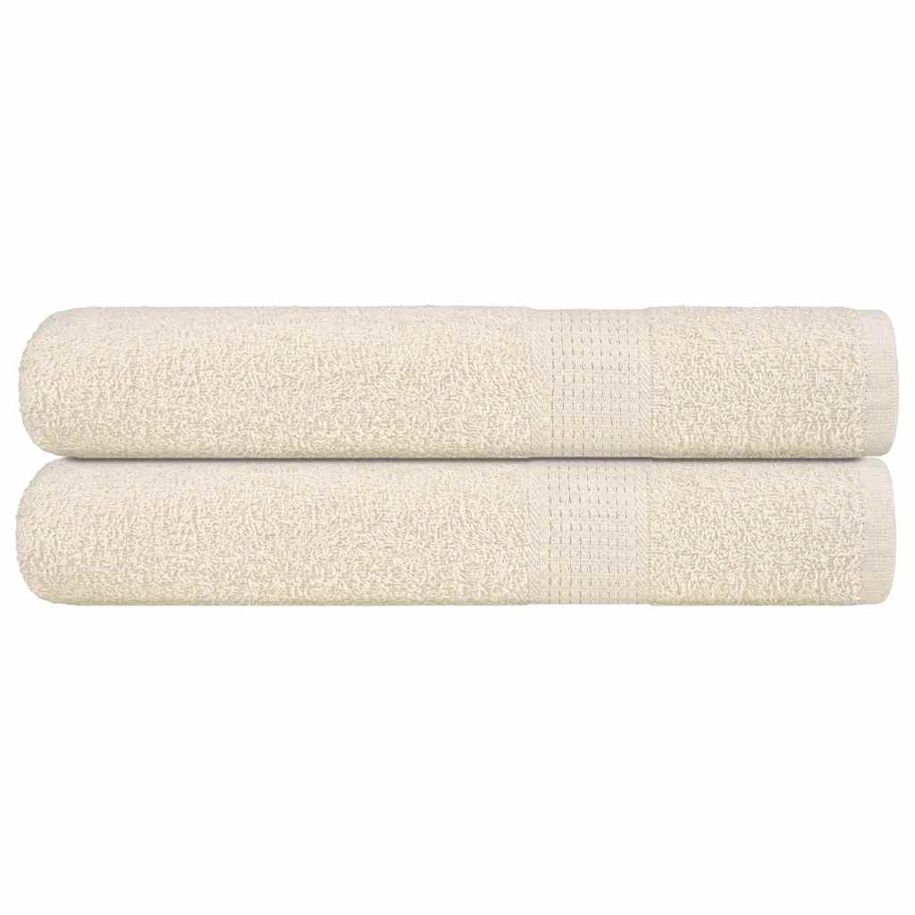 Serviettes Vidaxl 2 PCS 100x200 cm 360 g m² 100% coton crème - colorant