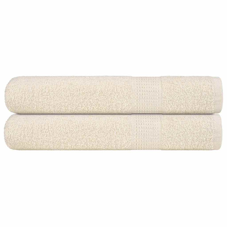 Serviettes Vidaxl 2 PCS 100x200 cm 360 g m² 100% coton crème - colorant
