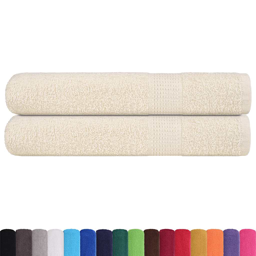 Serviettes Vidaxl 2 PCS 100x200 cm 360 g m² 100% coton crème - colorant