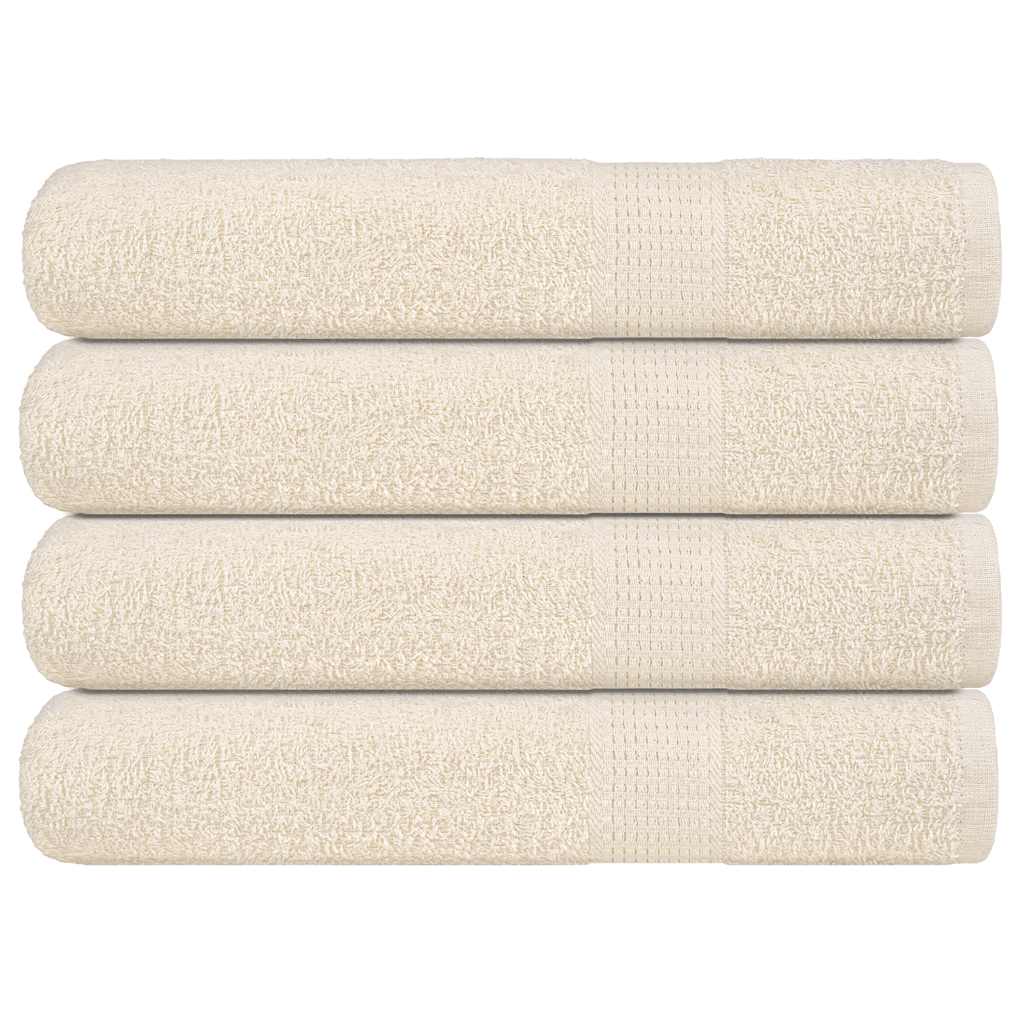 Serviettes Vidaxl 4 ST 100x200 cm 360 g m² 100% coton crème -colored