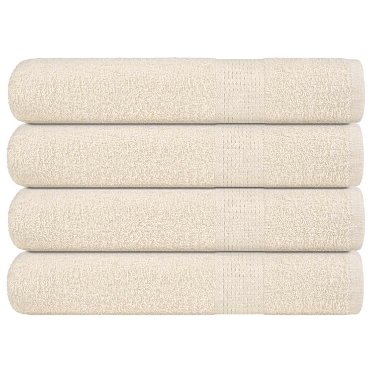 Serviettes Vidaxl 4 ST 100x200 cm 360 g m² 100% coton crème -colored