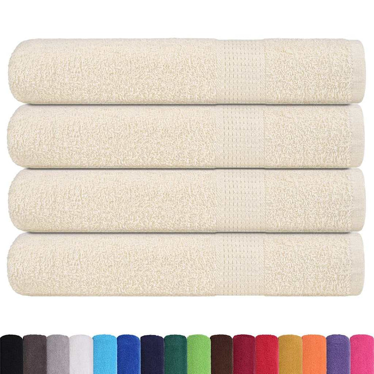 Serviettes Vidaxl 4 ST 100x200 cm 360 g m² 100% coton crème -colored