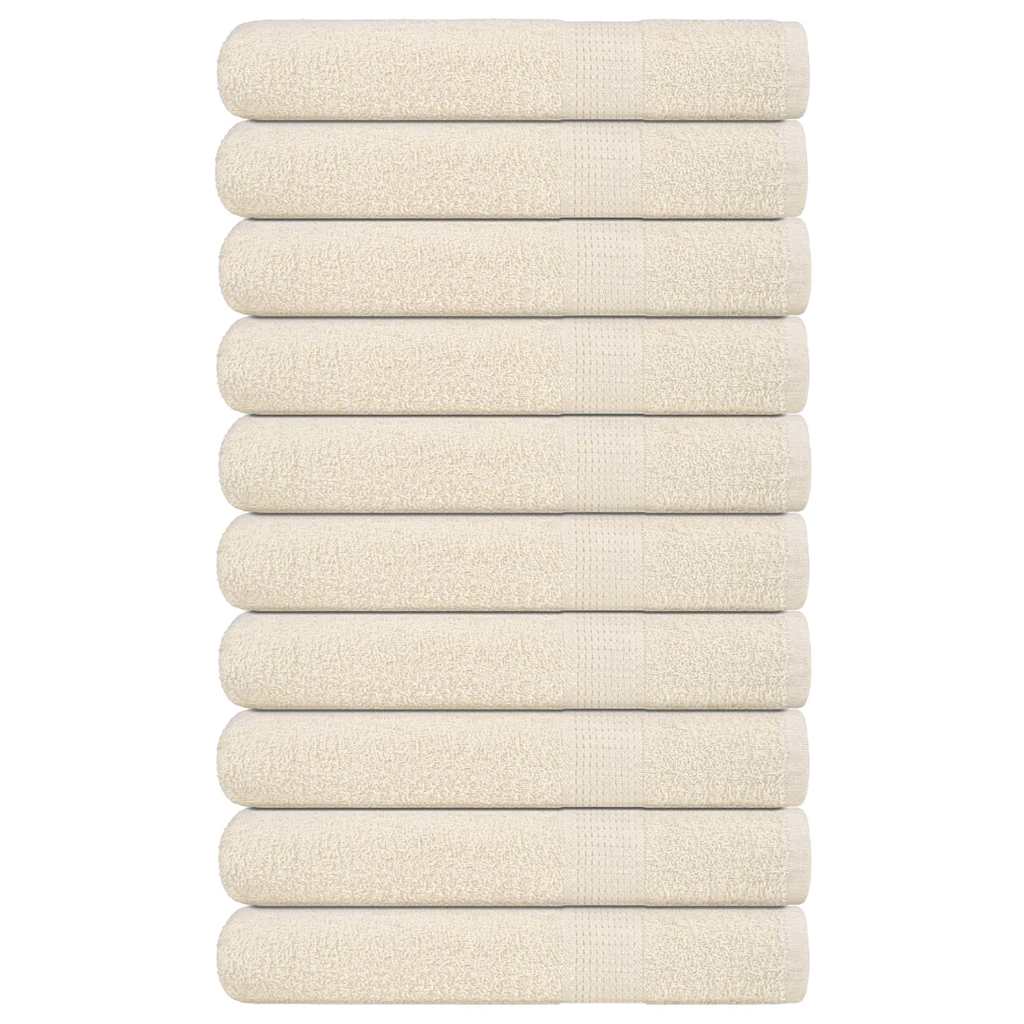 Serviettes Vidaxl 10 pc 100x200 cm 360 g m² 100% coton crème -colored