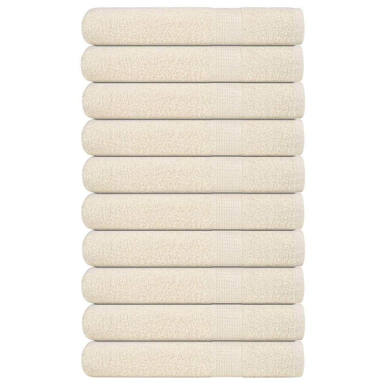 Serviettes Vidaxl 10 pc 100x200 cm 360 g m² 100% coton crème -colored
