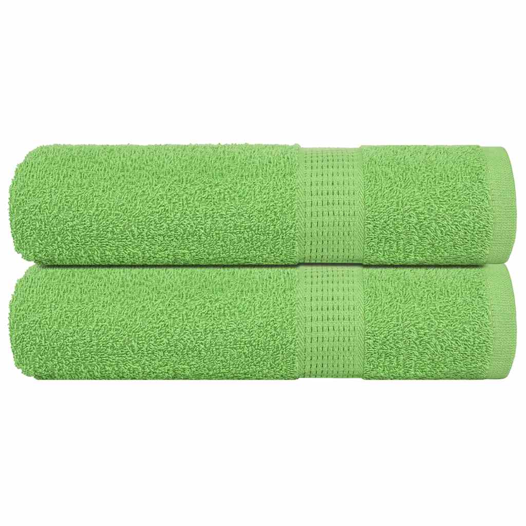 Serviettes vidaxl 2 ST 50x100 cm 360 g m² 100% coton vert pomme