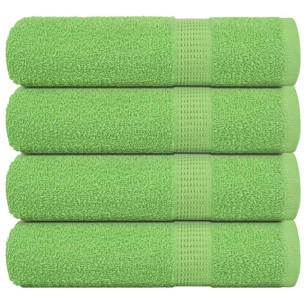 Serviettes vidaxl 4 ST 50x100 cm 360 g m² 100% coton vert pomme