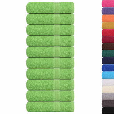 Serviettes Vidaxl 10 ST 50x100 cm 360 g m² 100% coton vert pomme