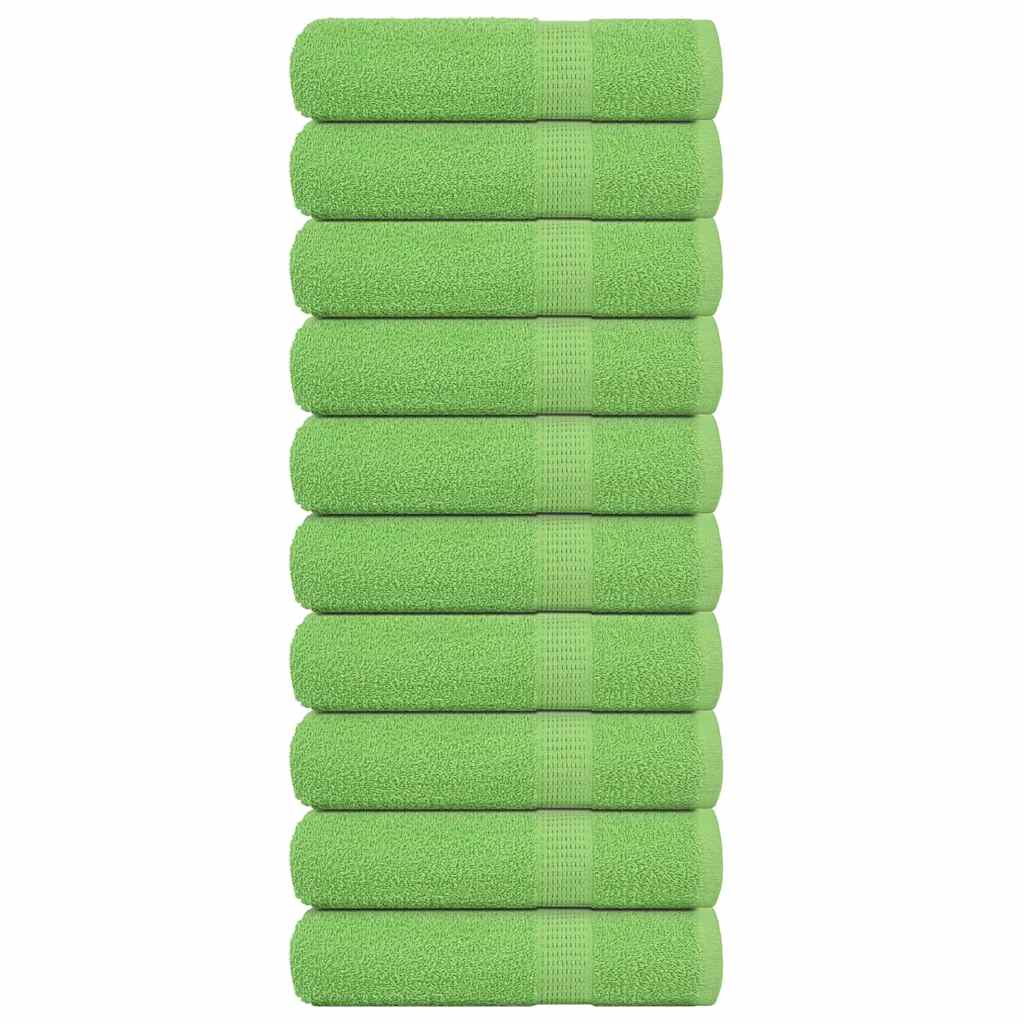 Serviettes de douche vidaxl 10 st 70x140cm 360 g m² 100% coton vert pomme