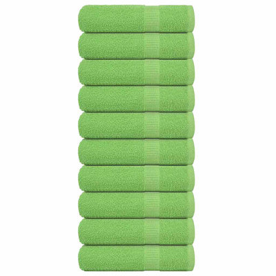 Serviettes de douche vidaxl 10 st 70x140cm 360 g m² 100% coton vert pomme