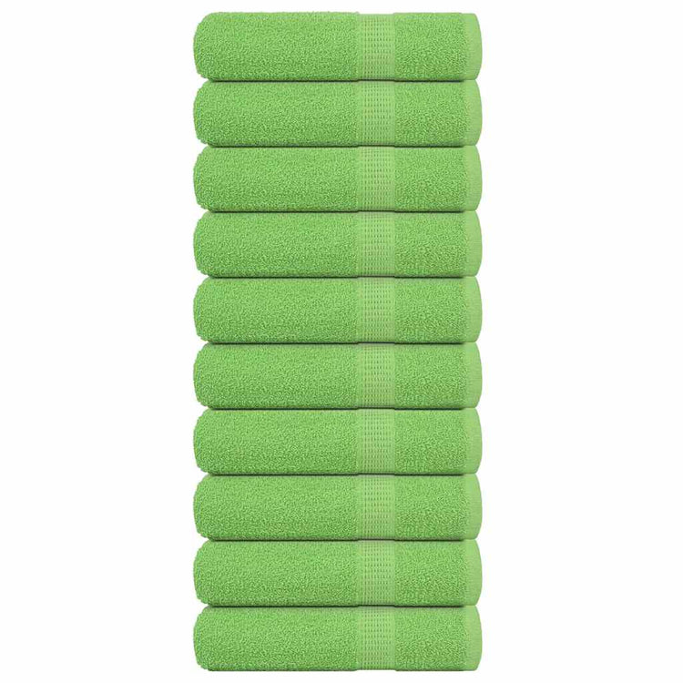 Serviettes de douche vidaxl 10 st 70x140cm 360 g m² 100% coton vert pomme