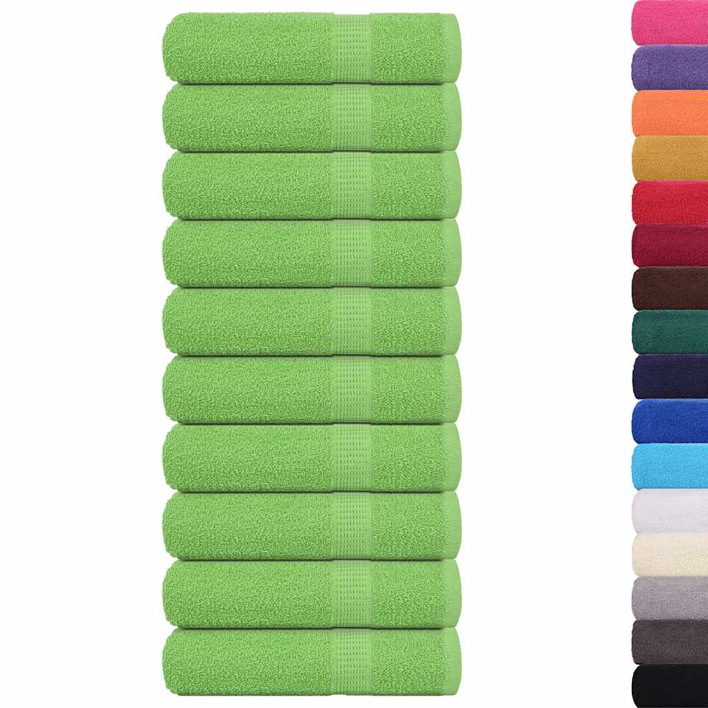 Serviettes de douche vidaxl 10 st 70x140cm 360 g m² 100% coton vert pomme