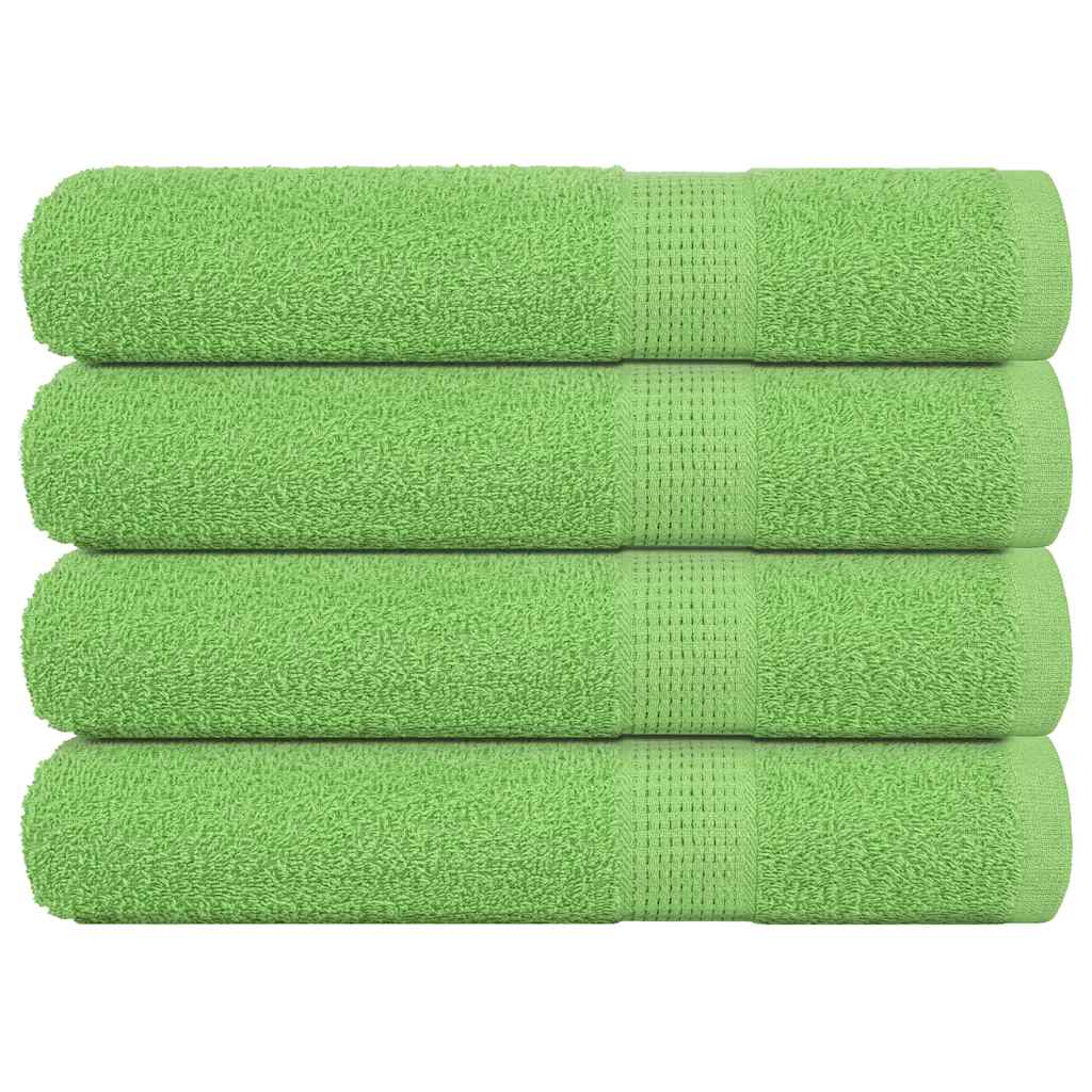 Serviettes vidaxl 4 ST 100x200 cm 360 g m² 100% coton vert pomme