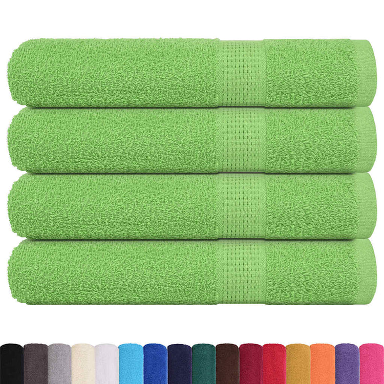 Serviettes vidaxl 4 ST 100x200 cm 360 g m² 100% coton vert pomme